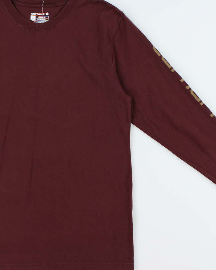 Vintage Carhartt Logo Loose Fit Long Sleeve Crewneck T-Shirt - S