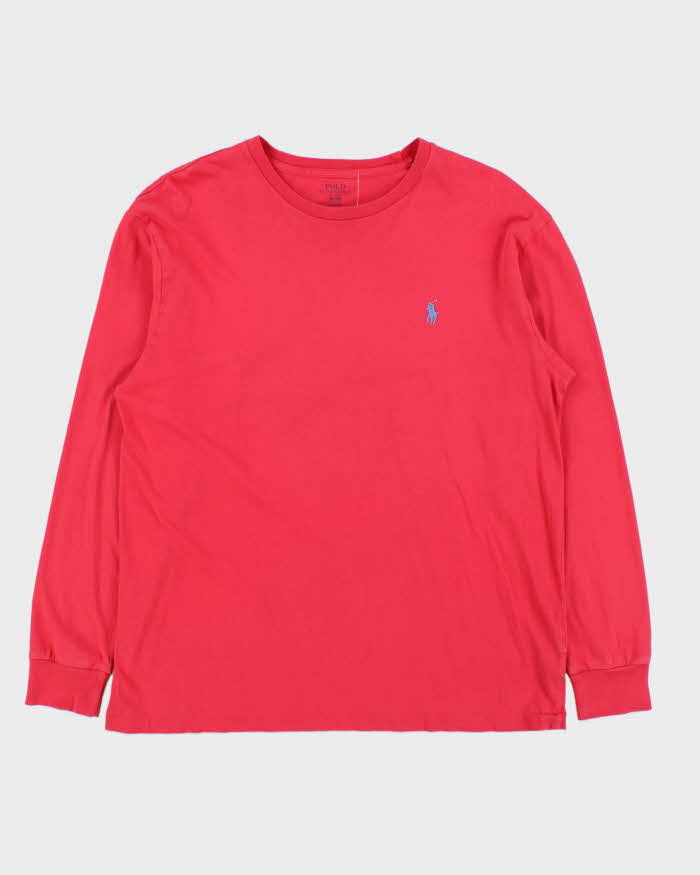 Vintage Polo Ralph Lauren Fuchsia Long Sleeve Crewneck T-Shirt - M