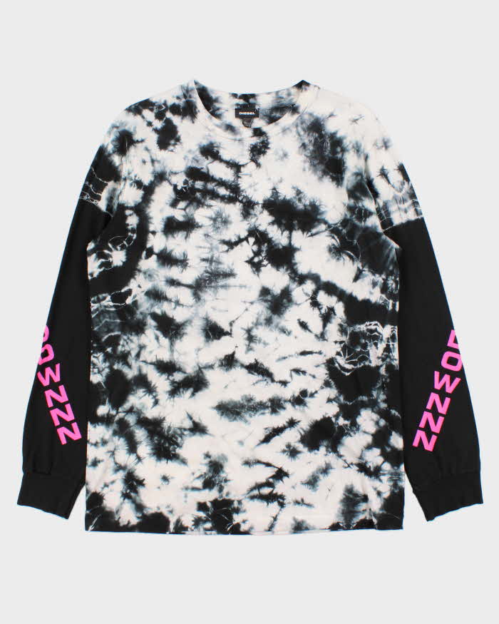 SS2020 Diesel Tie-Dye Meltdownn Long Sleeve Crewneck T-Shirt - S