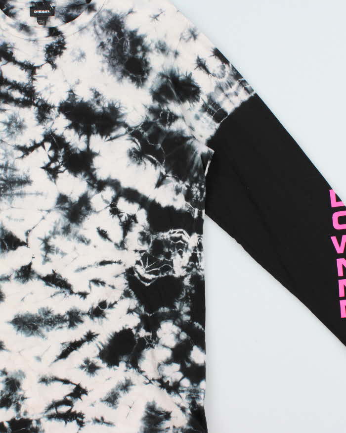 SS2020 Diesel Tie-Dye Meltdownn Long Sleeve Crewneck T-Shirt - S