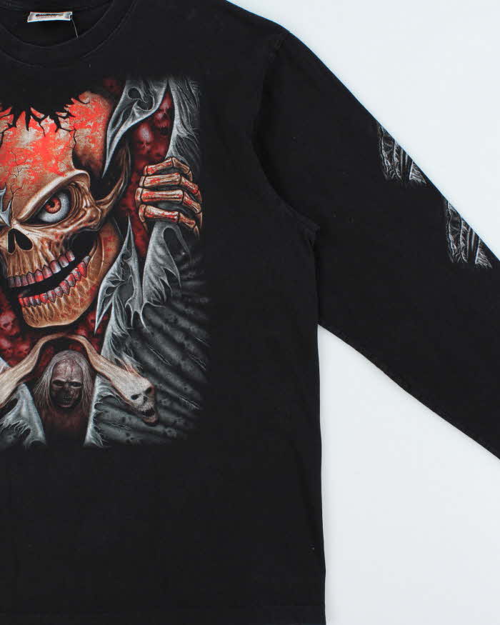 Vintage Y2K 00s The Roxx 'Power Plus' Skeleton Long Sleeve Crewneck T-Shirt - XXL