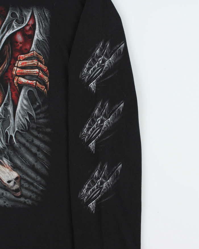 Vintage Y2K 00s The Roxx 'Power Plus' Skeleton Long Sleeve Crewneck T-Shirt - XXL