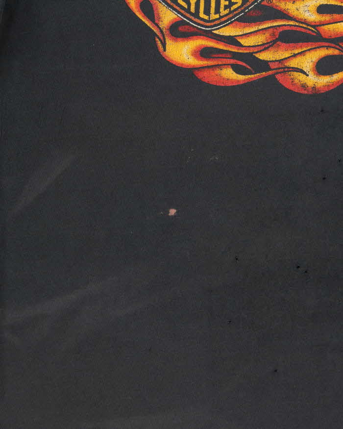 Vintage Y2K 00s Harley Davidson Trev Deeley Faded Flame Distressed Long Sleeve Crewneck T-Shirt - XL