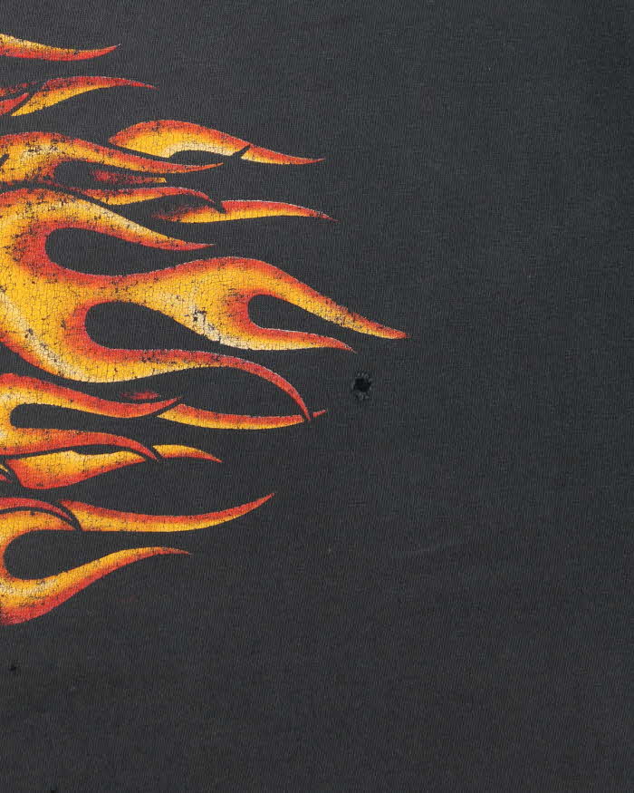 Vintage Y2K 00s Harley Davidson Trev Deeley Faded Flame Distressed Long Sleeve Crewneck T-Shirt - XL