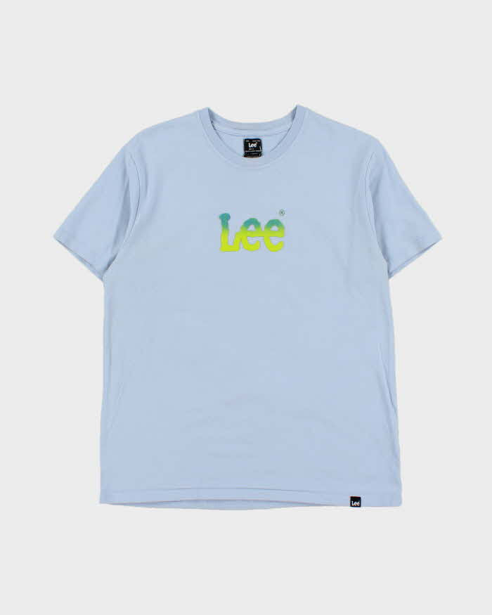 Vintage Y2K 00s Lee Baby Blue Logo Crewneck T-Shirt - M