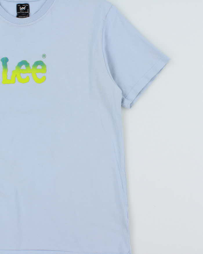 Vintage Y2K 00s Lee Baby Blue Logo Crewneck T-Shirt - M