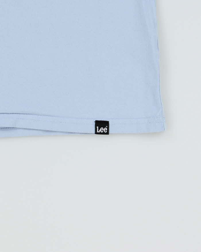 Vintage Y2K 00s Lee Baby Blue Logo Crewneck T-Shirt - M