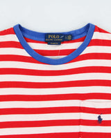 Vintage Polo Ralph Lauren Striped Classic Fit Crewneck Pocket T-Shirt - L