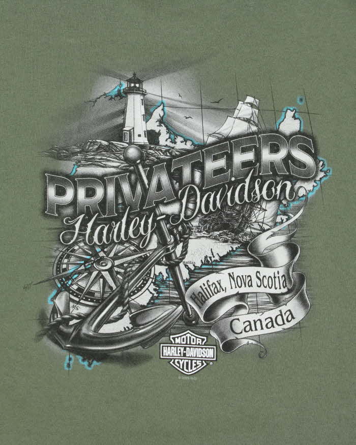 Vintage Harley Davidson Privateers Khaki Crewneck T-Shirt - L
