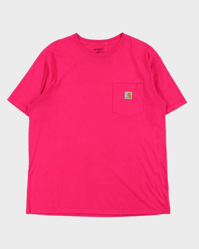 Vintage Carhartt Hot Pink Crewneck Pocket T-Shirt - XL