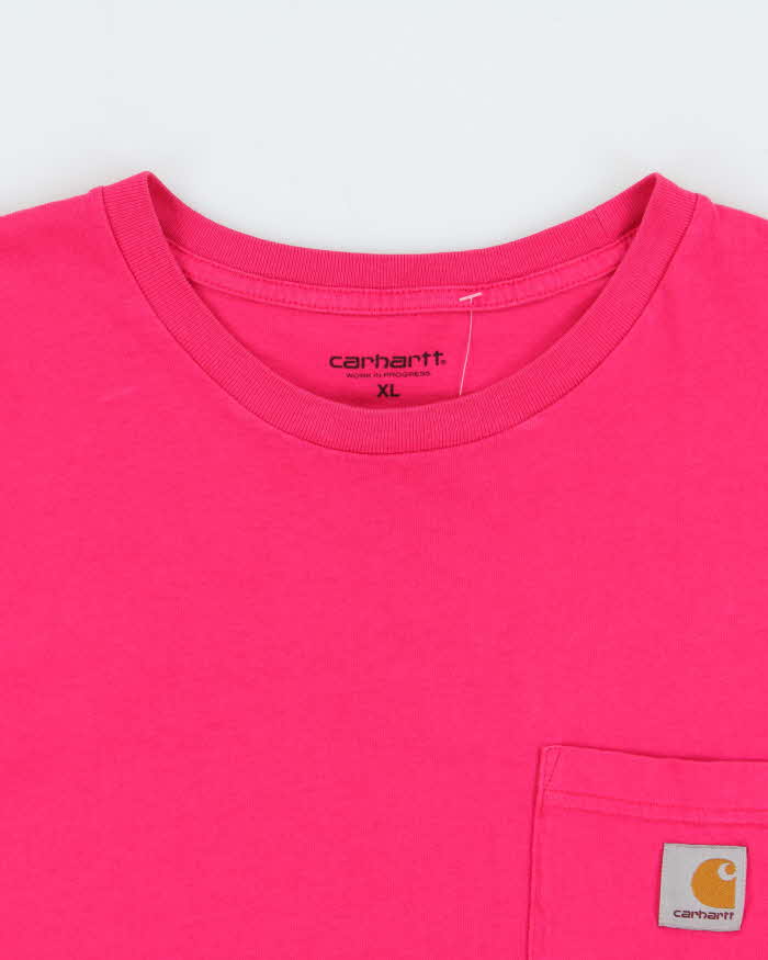Vintage Carhartt Hot Pink Crewneck Pocket T-Shirt - XL