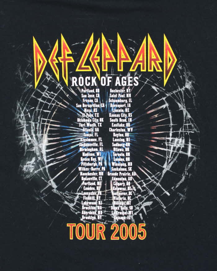 Vintage Anvil Def Leppard Rock Of Ages 2005 Tour Crewneck T-Shirt - XXL