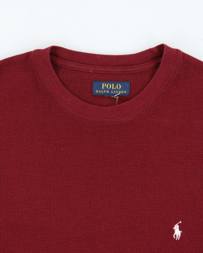 Vintage Polo Ralph Lauren Long Sleeve Crewneck Waffle T-Shirt - M