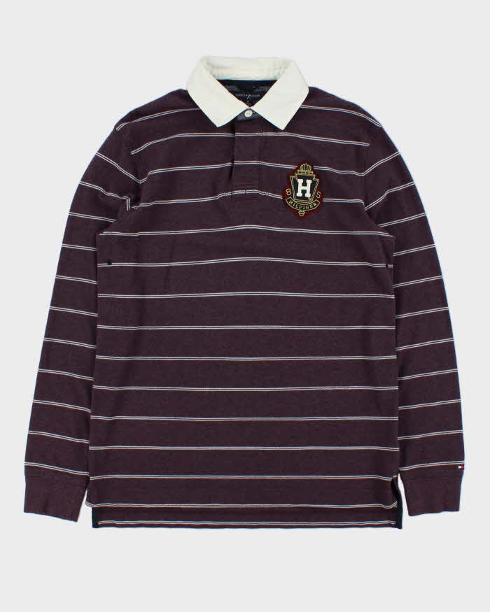 Vintage Y2K 00s Tommy Hilfiger Striped Long Sleeve Rugby Shirt - M