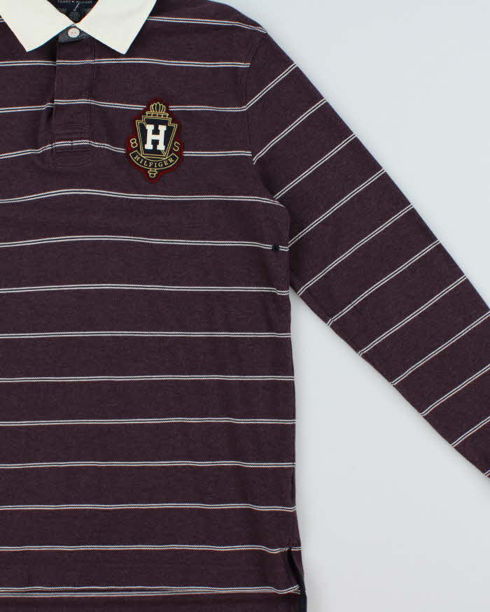 Vintage Y2K 00s Tommy Hilfiger Striped Long Sleeve Rugby Shirt - M