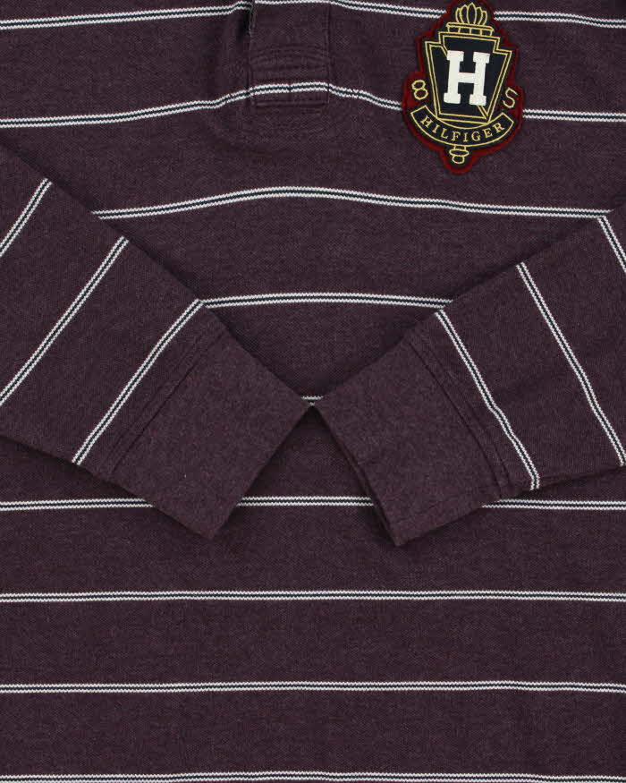 Vintage Y2K 00s Tommy Hilfiger Striped Long Sleeve Rugby Shirt - M