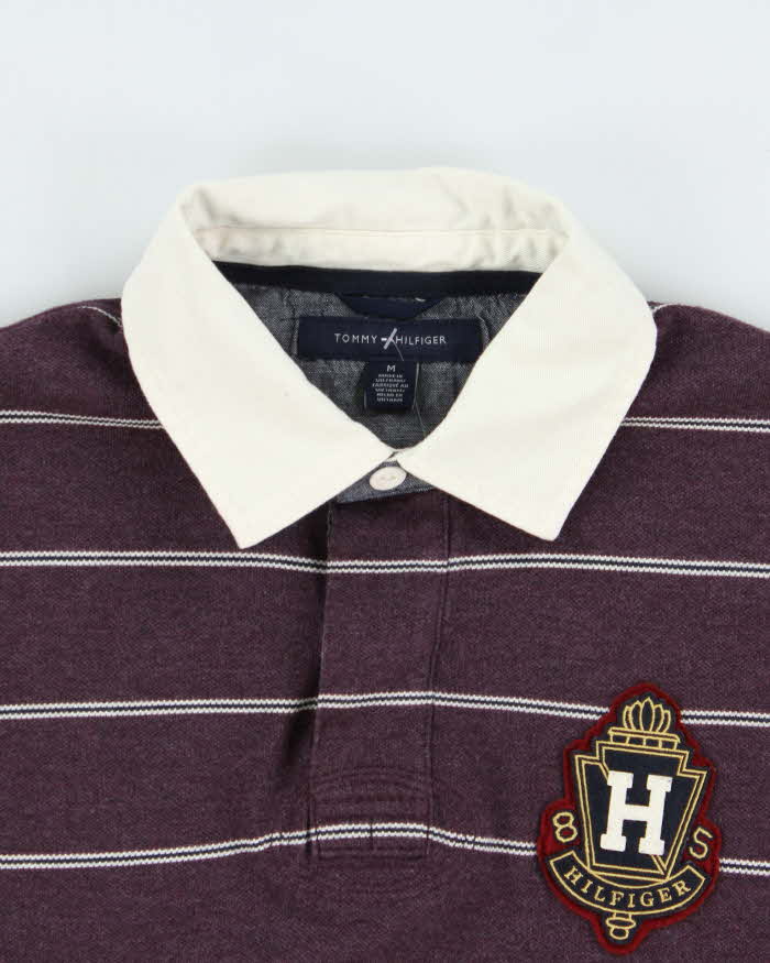 Vintage Y2K 00s Tommy Hilfiger Striped Long Sleeve Rugby Shirt - M
