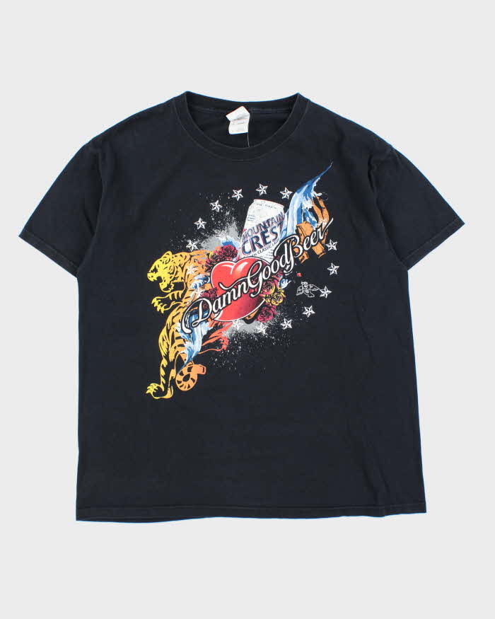 Vintage Y2K 00s Beer Graphic Heavyweight Crewneck T-Shirt - L