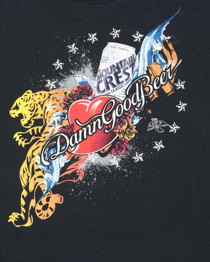 Vintage Y2K 00s Beer Graphic Heavyweight Crewneck T-Shirt - L
