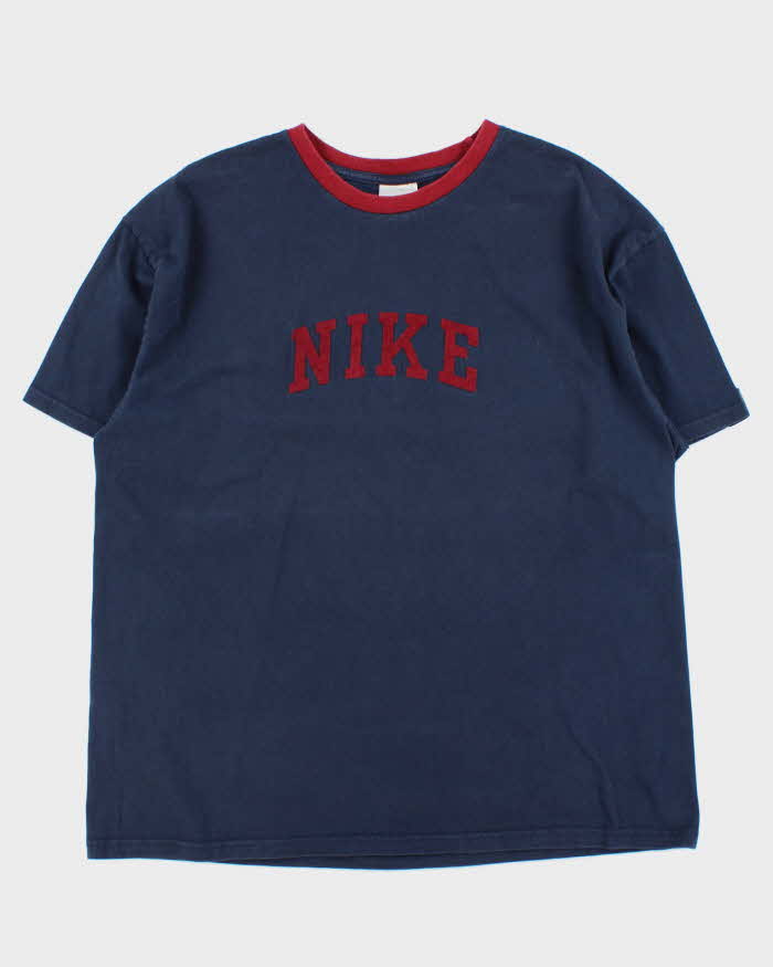 Vintage Y2K 00s Nike Felt Spell Out Crewneck T-Shirt - XL