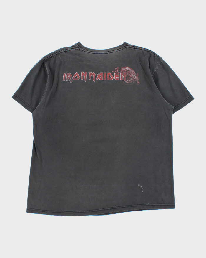 Vintage 1990s Hot Rock Iron Maiden Faded Black Crewneck T-Shirt - L