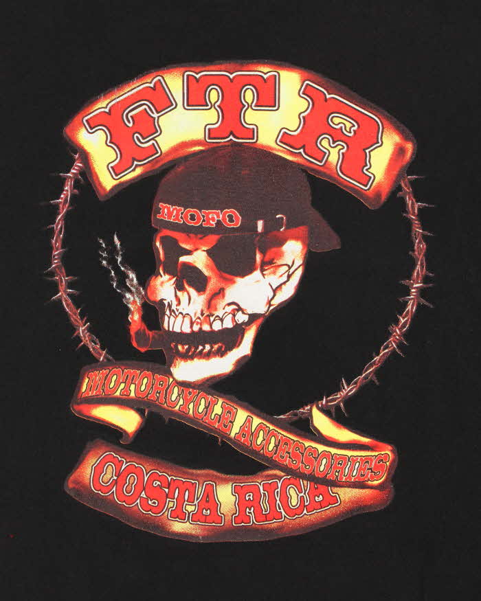 Vintage Y2K 00s FTR Graphic Heavyweight Crewneck Biker T-Shirt - XL