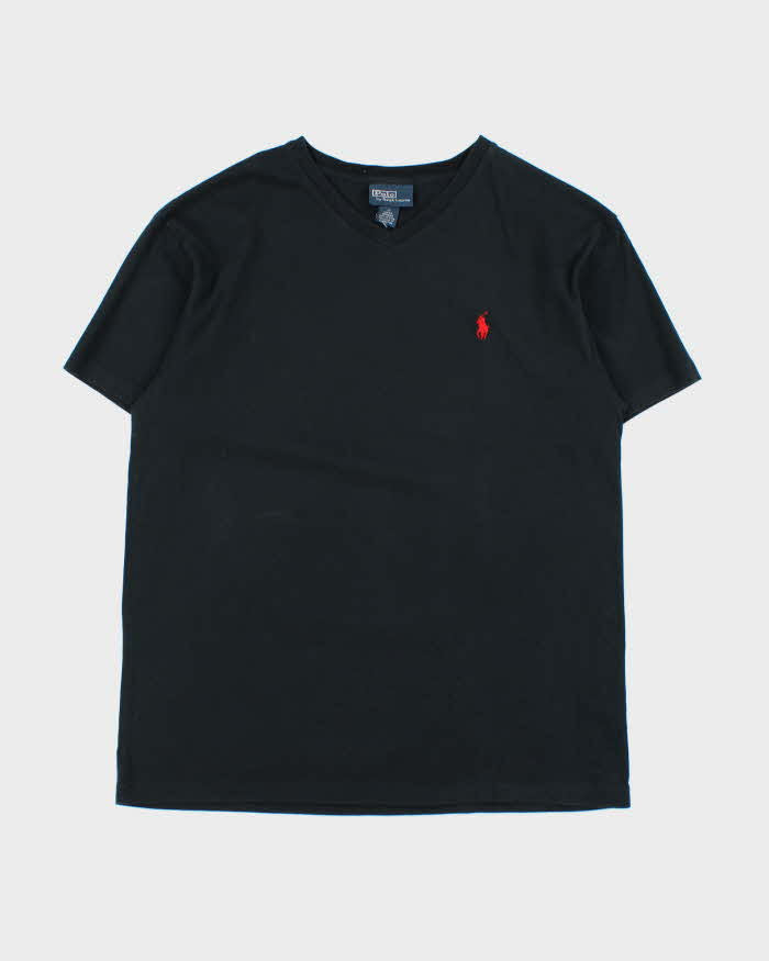 Vintage 1990s Polo Ralph Lauren Single Stitch V-neck T-shirt - M