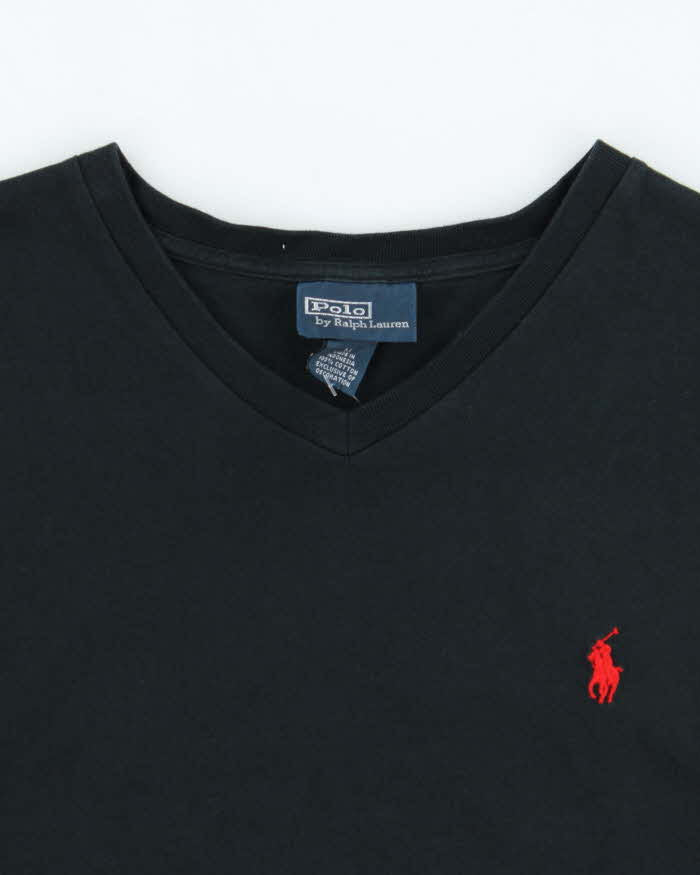 Vintage 1990s Polo Ralph Lauren Single Stitch V-neck T-shirt - M