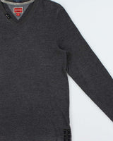 Vintage Y2k 00s Tommy Hilfiger V-neck Long Sleeve T-shirt - L