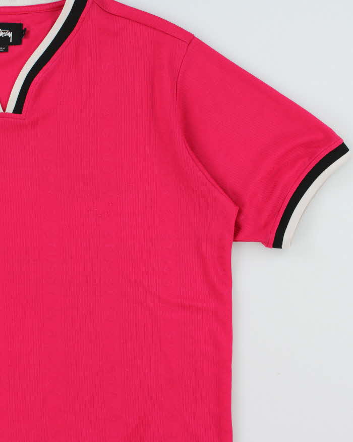 Vintage Stussy Hot Pink Repeat Logo Jersey - L
