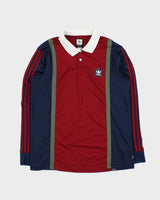Vintage Adidas Originals Skateboarding Striped Long Sleeve Polo Shirt - L
