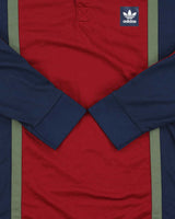 Vintage Adidas Originals Skateboarding Striped Long Sleeve Polo Shirt - L