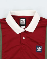 Vintage Adidas Originals Skateboarding Striped Long Sleeve Polo Shirt - L