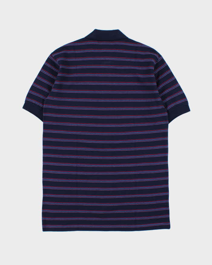 DSWT Vintage 1980s Benetton Striped Tennis Short Sleeve Polo Shirt - L