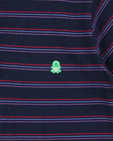 DSWT Vintage 1980s Benetton Striped Tennis Short Sleeve Polo Shirt - L