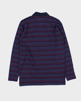 DSWT Vintage 1980s Benetton Striped Tennis Long Sleeve Polo Shirt - M