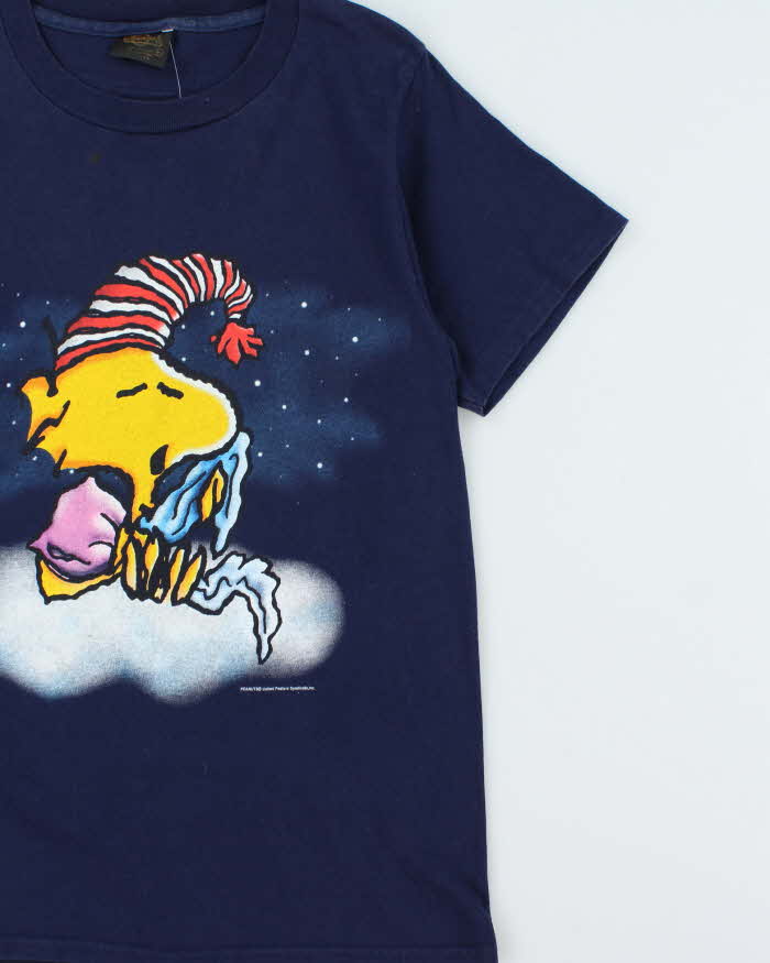 Vintage 1980s Peanuts Sleepy Snoopy Single Stitch Crewneck T-Shirt - S