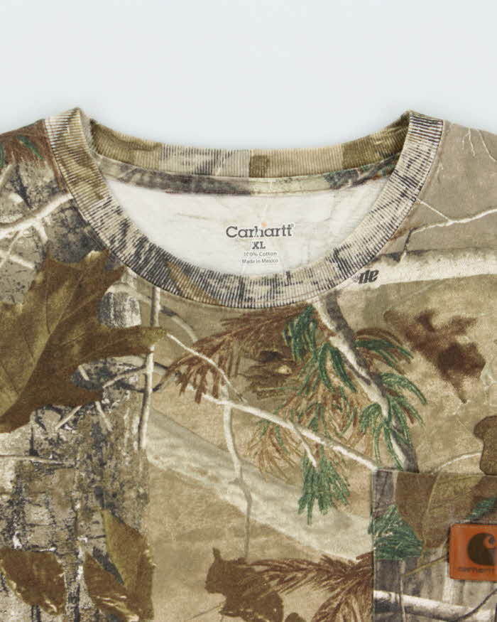 Vintage Y2K 00s Carhartt Realtree Camo Crewneck Pocket T-Shirt - XL