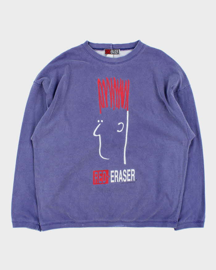 Vintage 1991 Red Eraser Crewneck Long Sleeve T-shirt - L