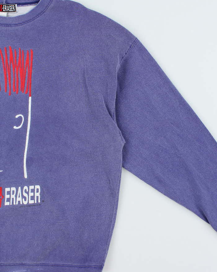 Vintage 1991 Red Eraser Crewneck Long Sleeve T-shirt - L