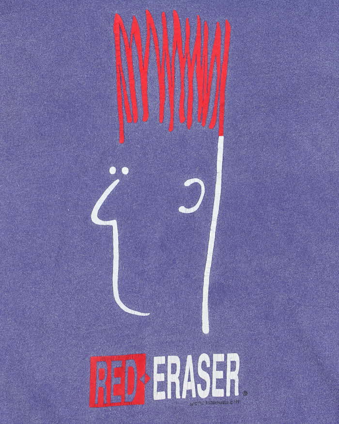 Vintage 1991 Red Eraser Crewneck Long Sleeve T-shirt - L