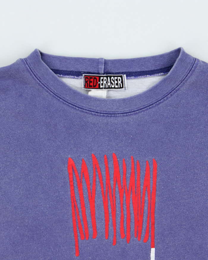 Vintage 1991 Red Eraser Crewneck Long Sleeve T-shirt - L