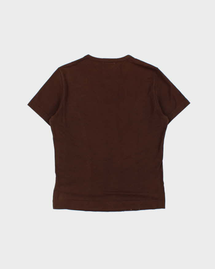 Vintage Y2K 00s Burberry Embroidered Stretch Cotton Crewneck T-Shirt - XS