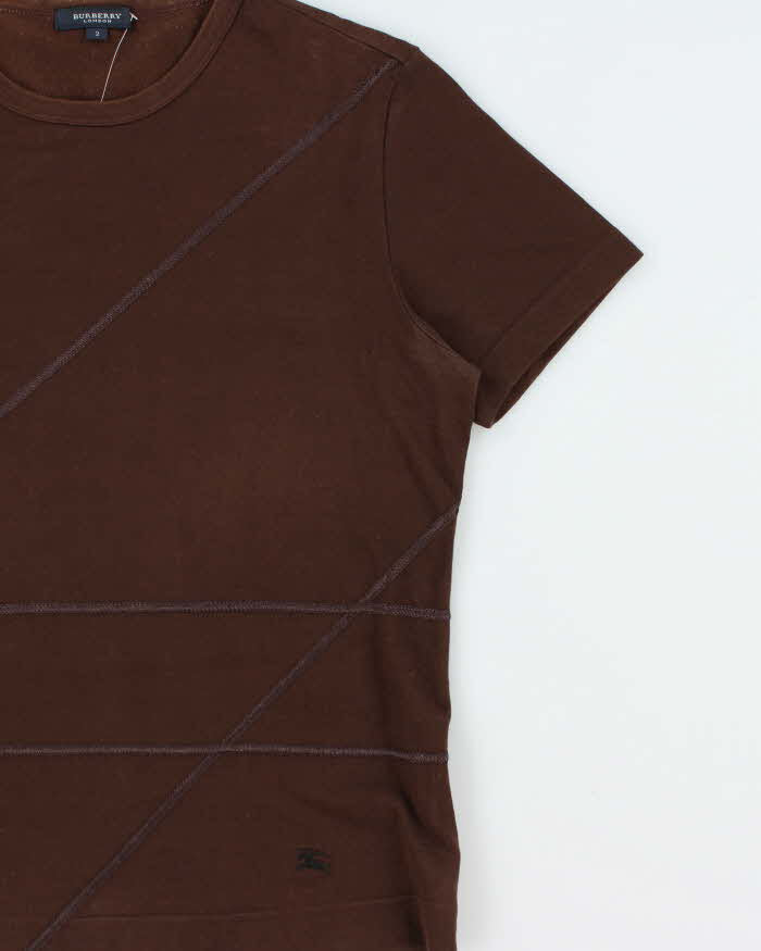 Vintage Y2K 00s Burberry Embroidered Stretch Cotton Crewneck T-Shirt - XS