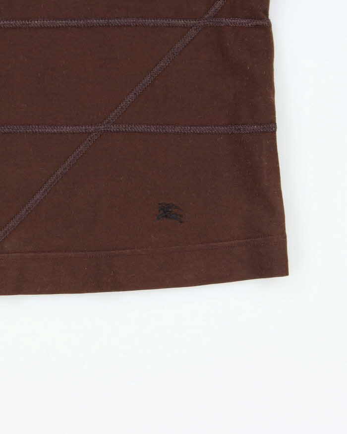 Vintage Y2K 00s Burberry Embroidered Stretch Cotton Crewneck T-Shirt - XS