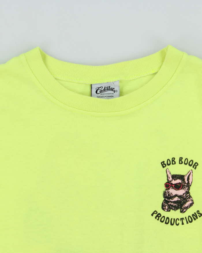 Vintage 1990s Cadillac Single Stitch Bob Boor Productions Volt Green Crewneck T-Shirt - XL