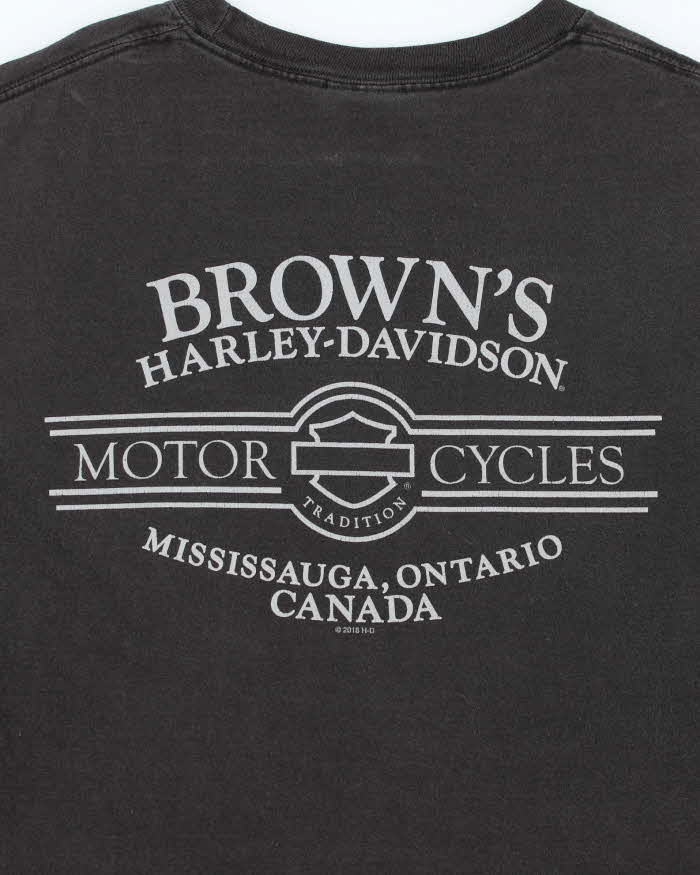 Vintage Harley Davidson Mississauga Flame Crewneck T-Shirt - XL