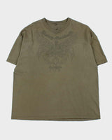Vintage Y2K 2003 Harley Davidson Khaki Alberta Crewneck T-Shirt - XXL