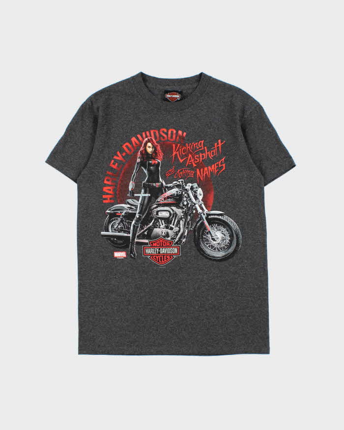 Vintage Harley Davidson x Marvel Edmonton Alberta Crewneck T-Shirt - S