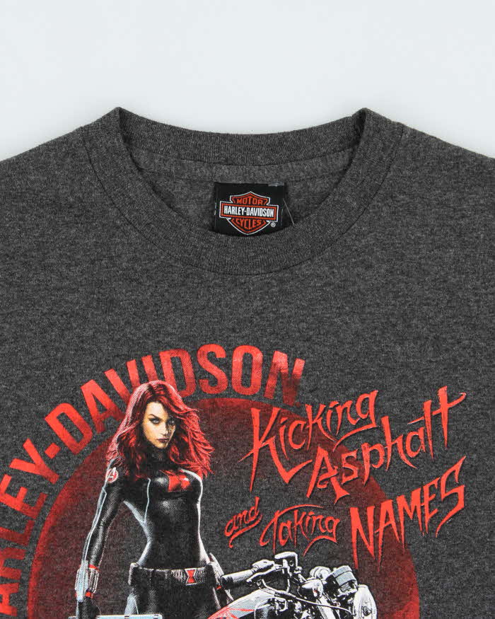 Vintage Harley Davidson x Marvel Edmonton Alberta Crewneck T-Shirt - S